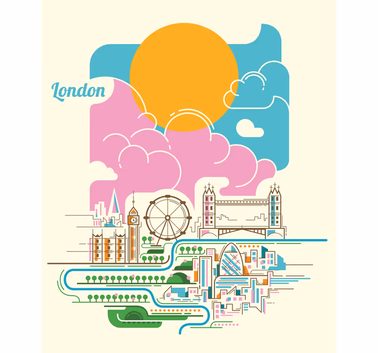 London látképe Redőnyök Világtérkép - TenStickers