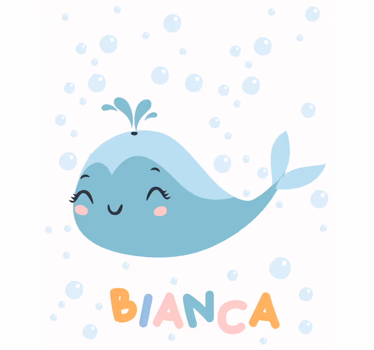 Boldog bálna név Rolókfestéssel - TenStickers