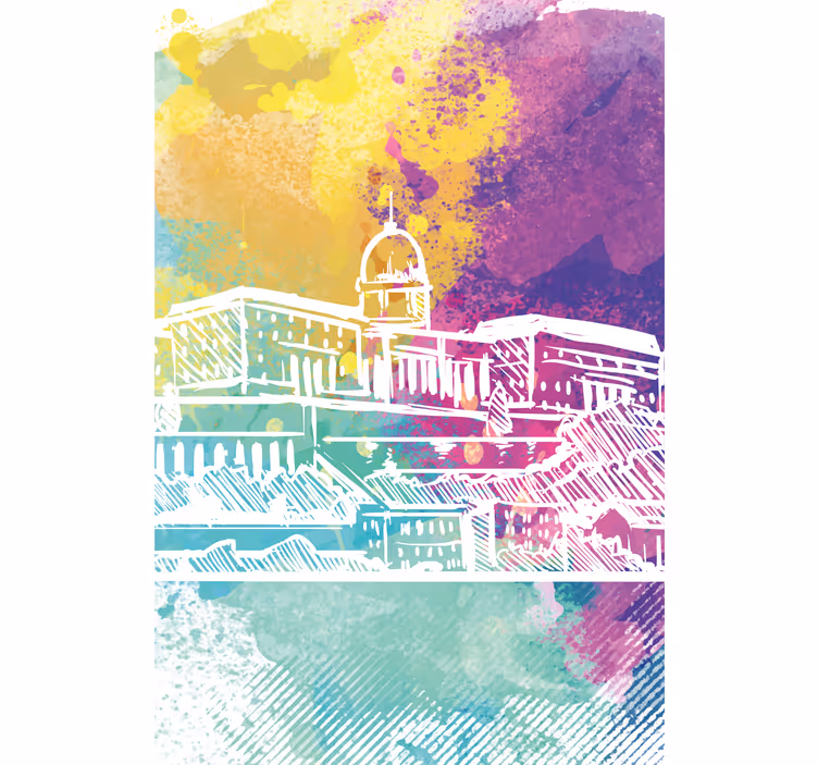 Budapest színes skyline eredeti Sávroló - TenStickers