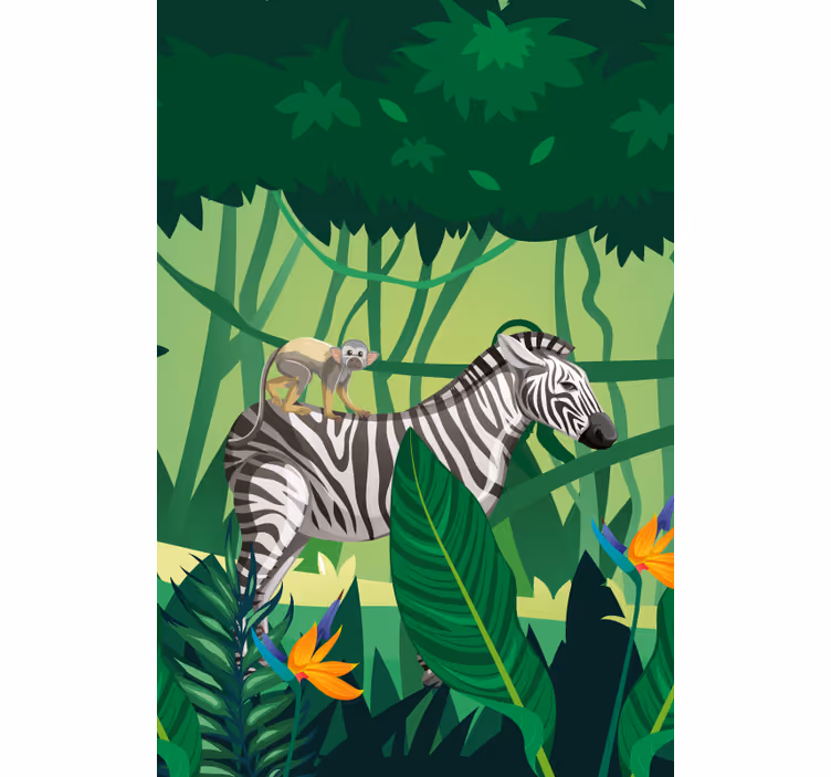 Zebra majommal redőnyök állatok - TenStickers