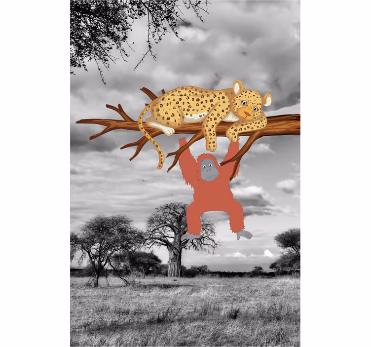 Leopárd és orangután redőnyök állatok - TenStickers