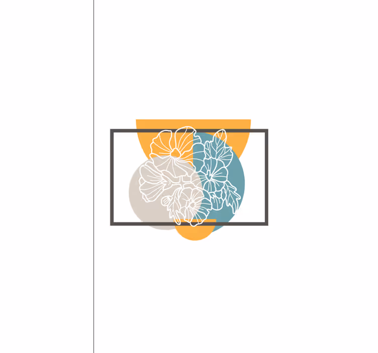 Minimalista absztrakt keret redőnyök virágok és növények - TenStickers
