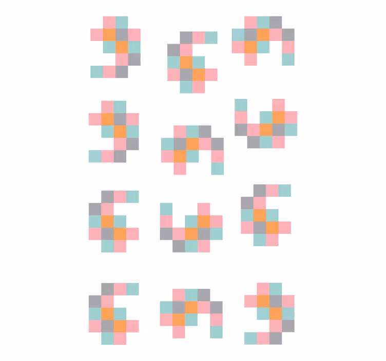 Pixeles geometriai minták Redőnyök eredeti - TenStickers