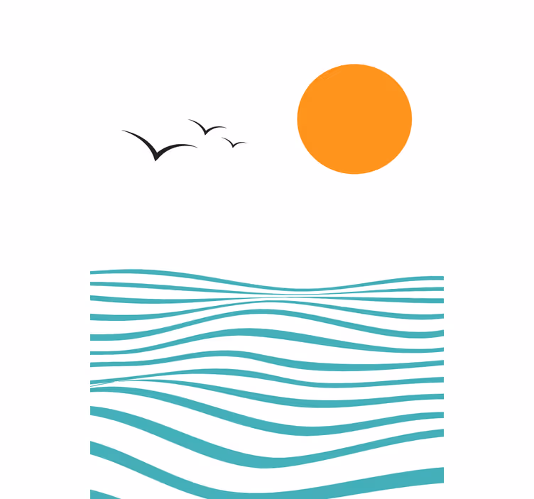 Naplemente a hullámokkal Redőnyök modern - TenStickers