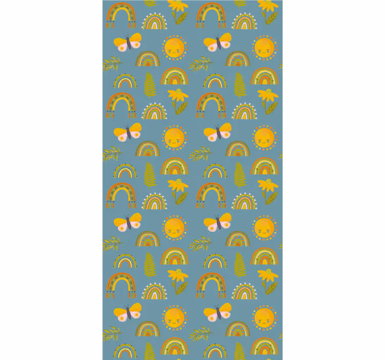 Napfényes szivárvány design redőnyök fák - TenStickers