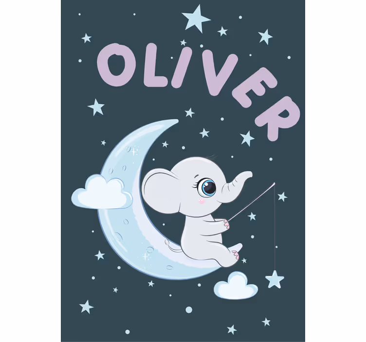 Elefánt hold névvel Redőnyök óvoda - TenStickers