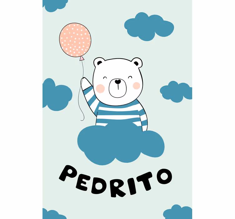 Medve léggömb és név Redőnyök óvoda - TenStickers