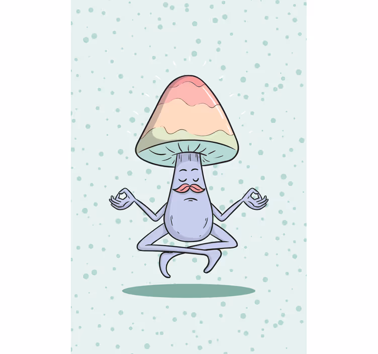 Meditáló gombakarakter Redőnyök Szórakozás - TenStickers