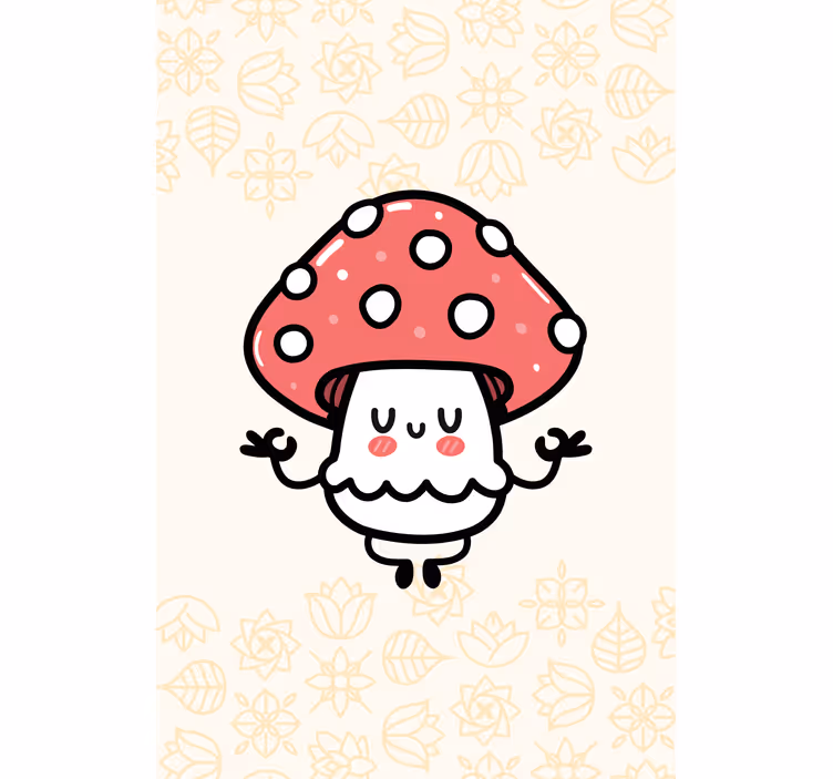 Aranyos boldog gomba gyermek Sávroló - TenStickers