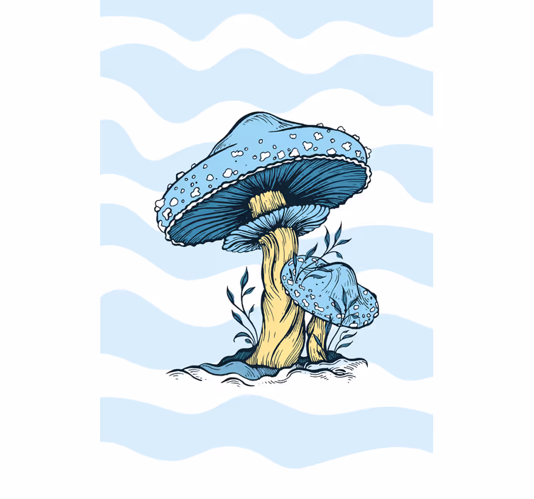 Kék gombák Redőnyök Virágok és növények - TenStickers
