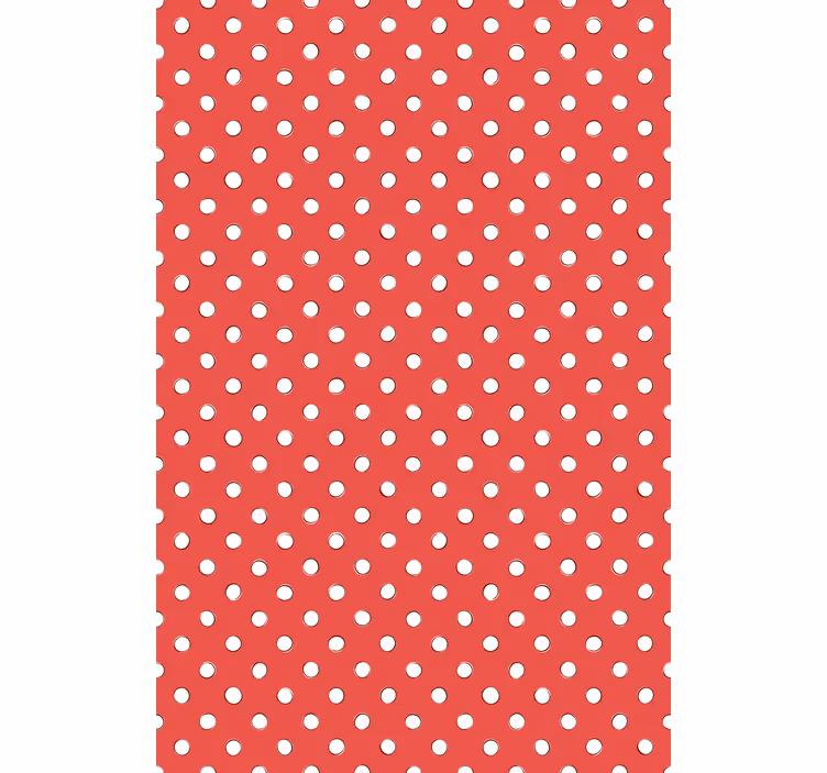 Fehér retro pöttyös piros háttér Sávroló - TenStickers