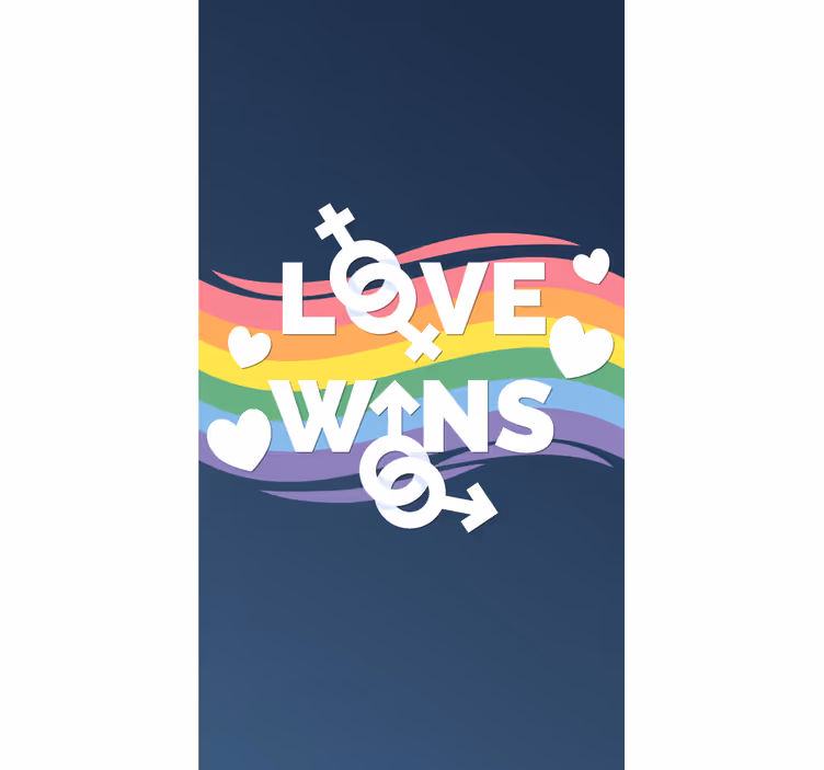 A szerelem győz üzenetet Redőnyök szöveggel - TenStickers