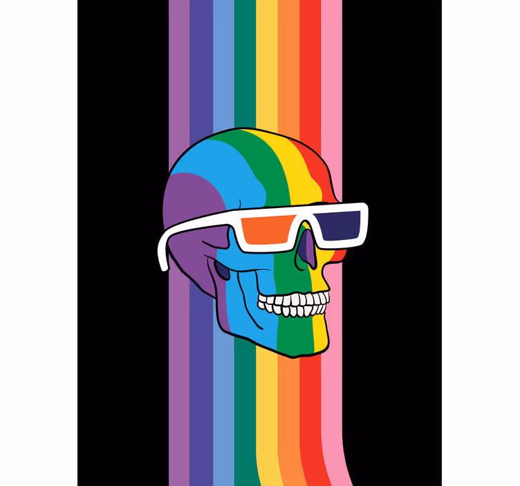 Szivárvány koponya árnyalatai Redőnyök kockafej - TenStickers