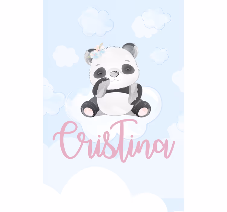 Baba panda ül a név Redőnyök gyerekek - TenStickers