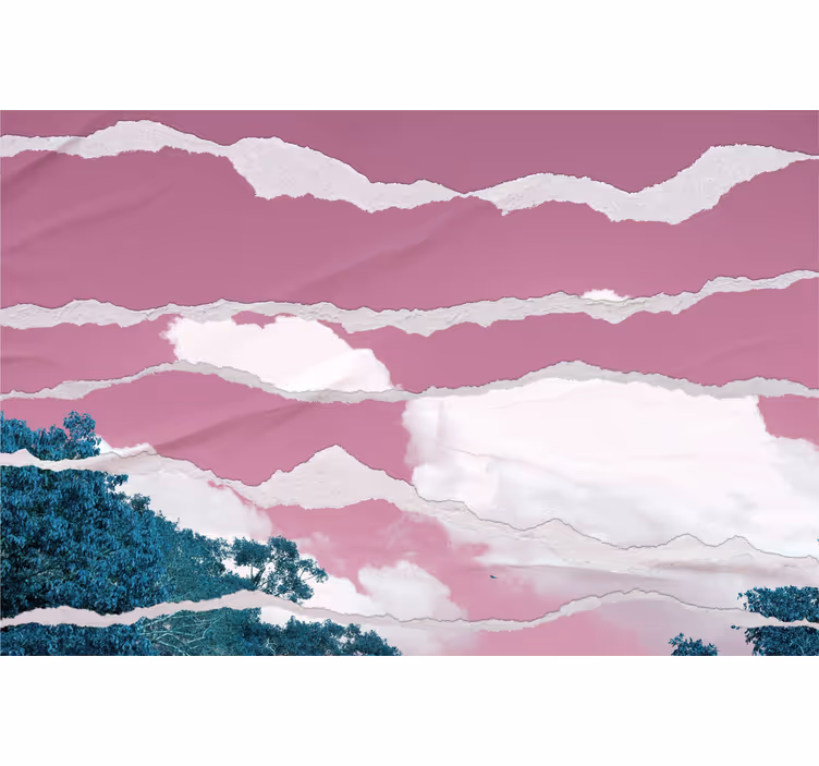 Felhős rózsaszín horizont Redőnyök felhők - TenStickers