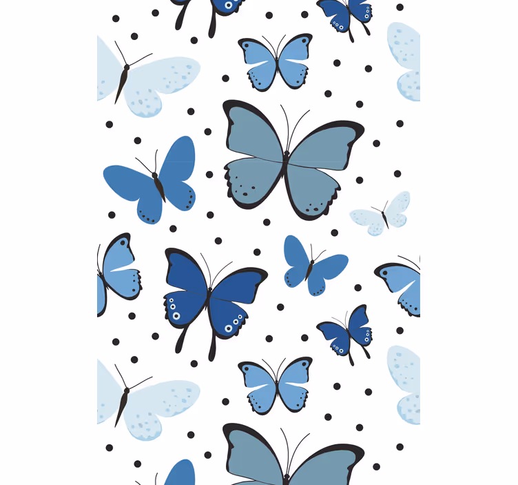 Pillangó redőnyök kék pillangók és pontok - TenStickers
