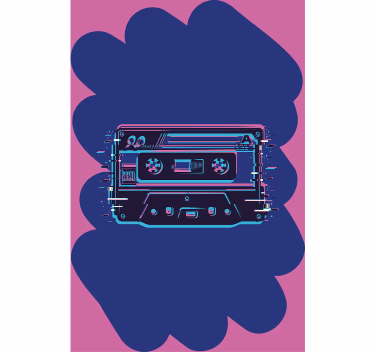 Retro kazettás illusztráció Redőnyök kockafej - TenStickers