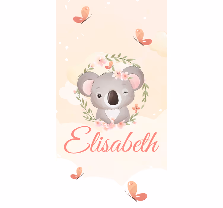 Gyerek redőnyök - névvel ellátott bébi koala - TenStickers
