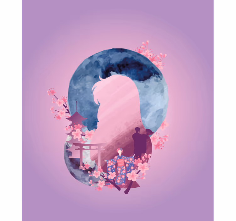 Japán nézet anime art eredeti roló - TenStickers