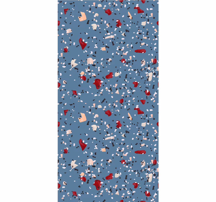 Kék geometrikus terrazzo Redőnyök textúra és a minta - TenStickers