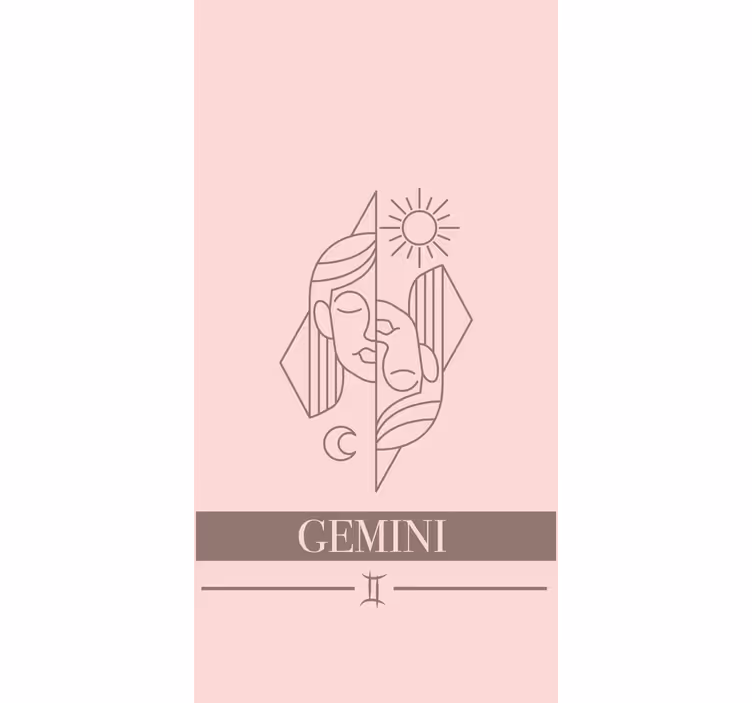 Gemini zodiac design Redőnyök szöveggel - TenStickers