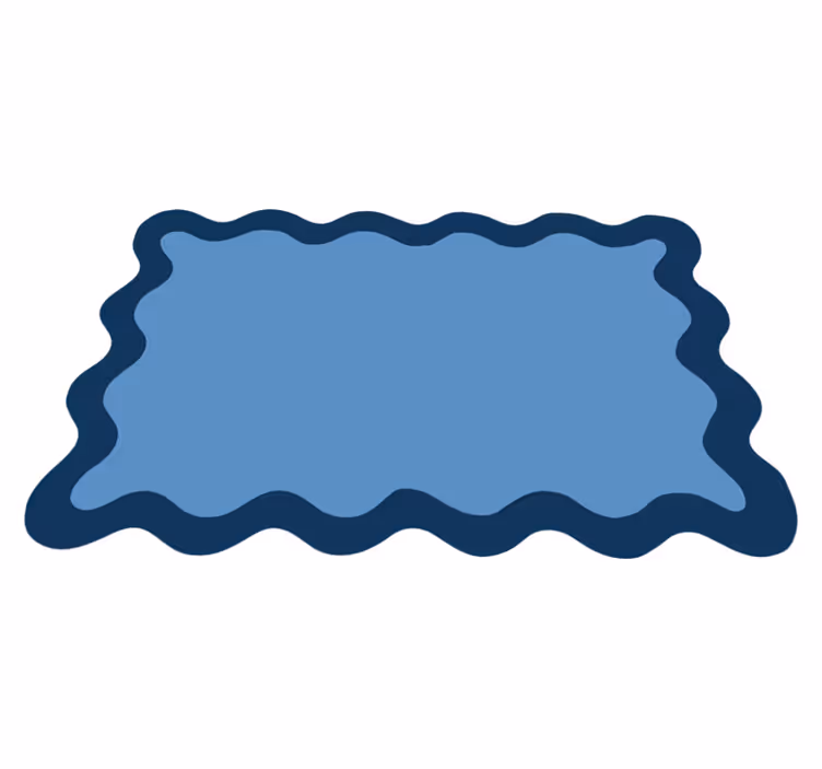 Kék hullámos szegély Tányéralátétek modern - TenStickers