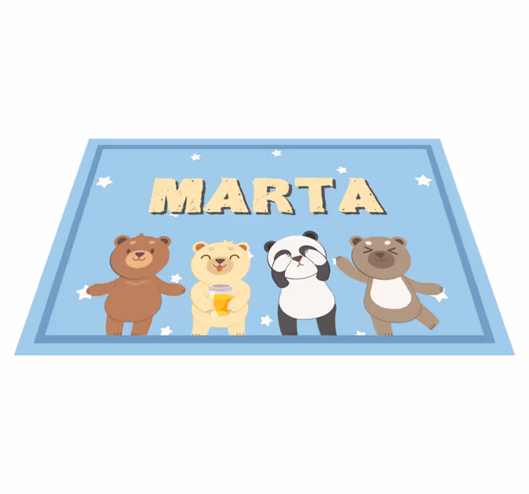 Imádnivaló medve testreszabható gyermek alátét - TenStickers