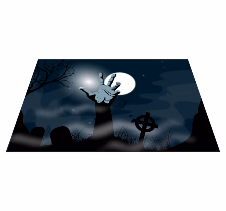 Halloween tányéralátétek kísérteties temetőjelenet - TenStickers