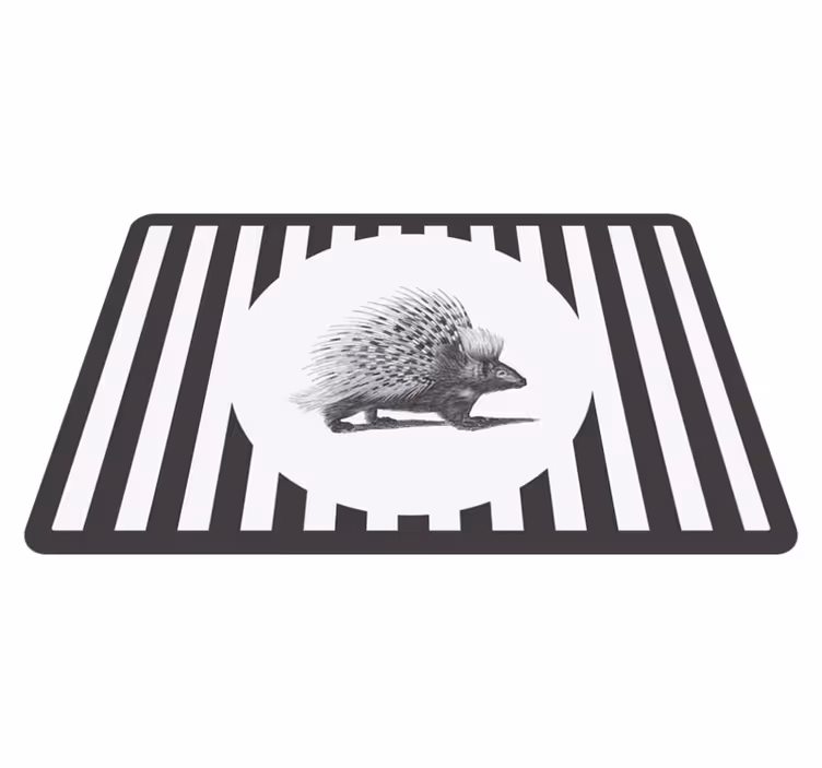 Porcupine art fekete-fehér divatos teríték - TenStickers