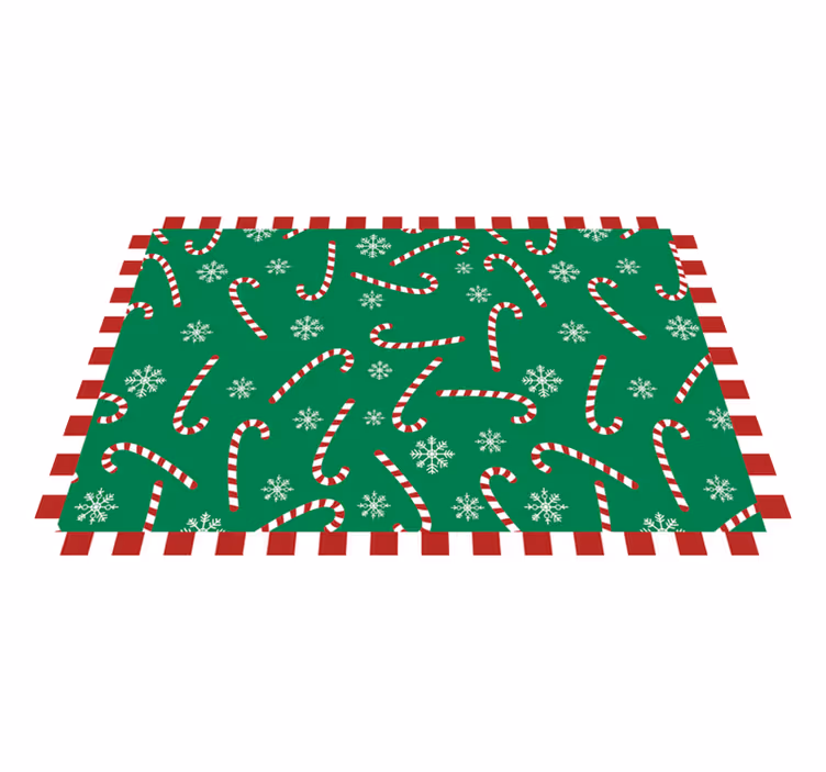 Zöld candy cane karácsonyi alátétek - TenStickers