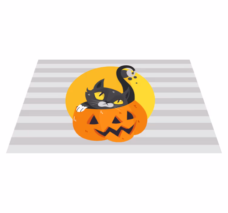 Sütőtök és fekete macska gyermek alátétek - TenStickers
