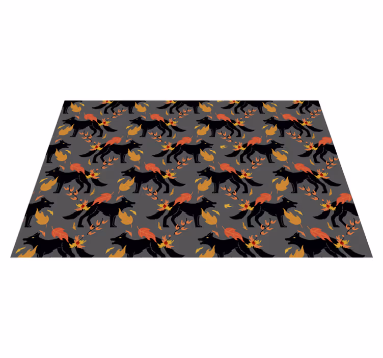 Lángoló rókák tányéralátétek halloween - TenStickers
