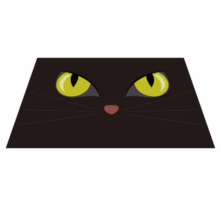 Ijesztő fekete halloween macska alátétek - TenStickers