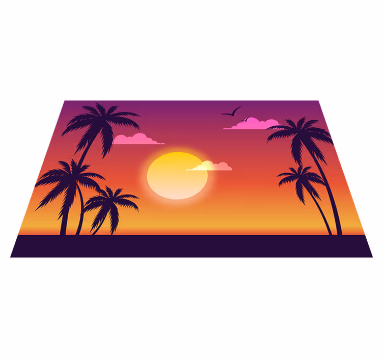 Modern tányéralátétek trópusi naplementével - TenStickers