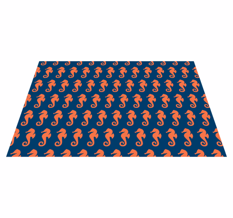 Narancssárga tengeri ló mintás tengeri élet placemats - TenStickers