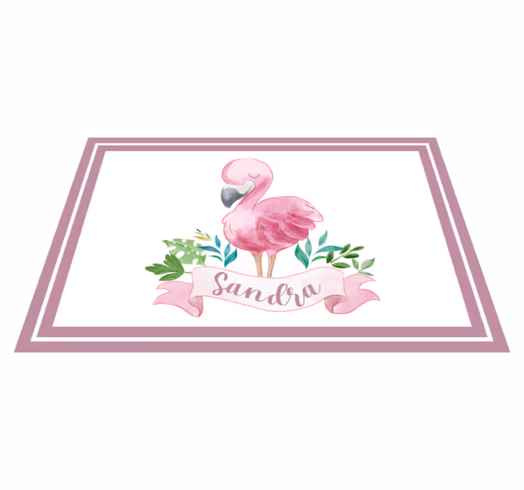 Flamingó szalaggal tányéralátétek névvel - TenStickers