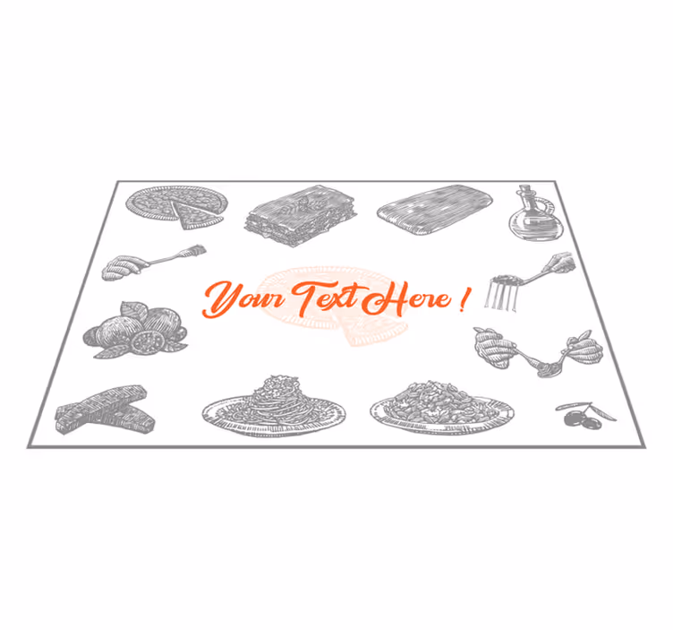 Eredeti tányéralátétek étkezési illusztráció stílusban - TenStickers