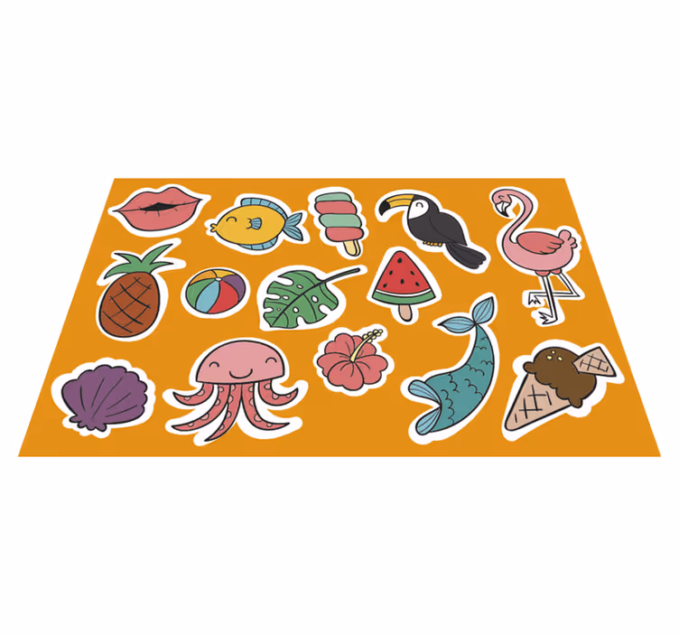 Nyári ételek és állatok gyermek alátétek - TenStickers