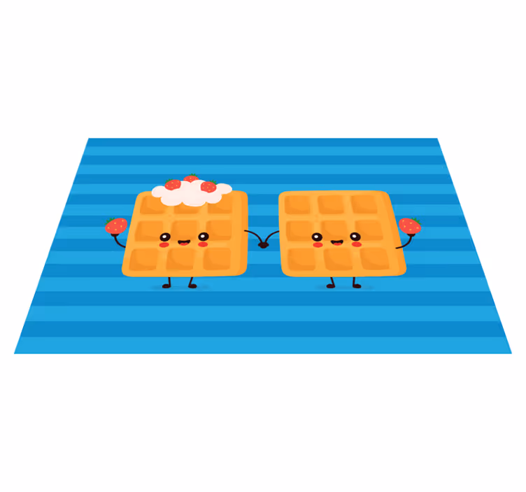 Boldog waffle barátok tányéralátétek gyermekek - TenStickers