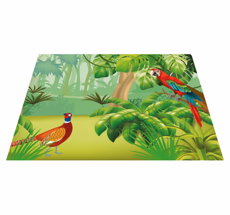Papagáj a trópusi dzsungelben vinyl placemats - TenStickers