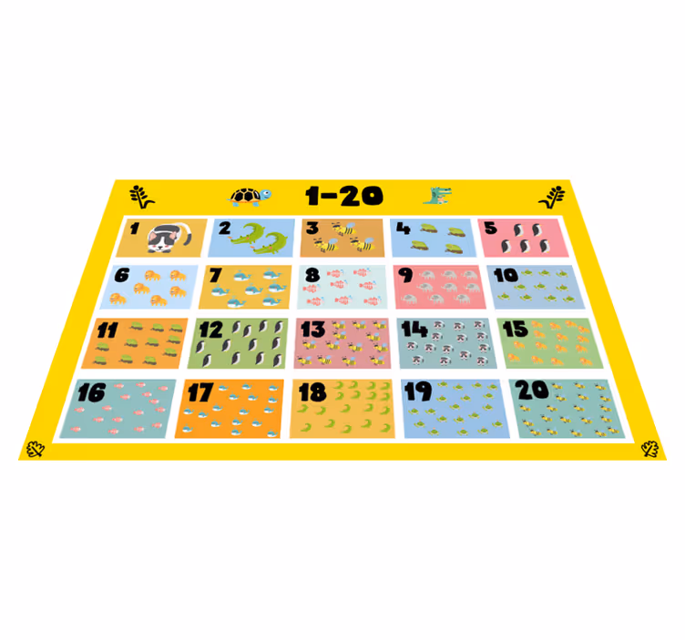 Színes számok tányéralátétek gyermekeknek - TenStickers
