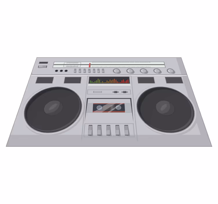 Retro boombox stílus tányéralátétek eredeti - TenStickers