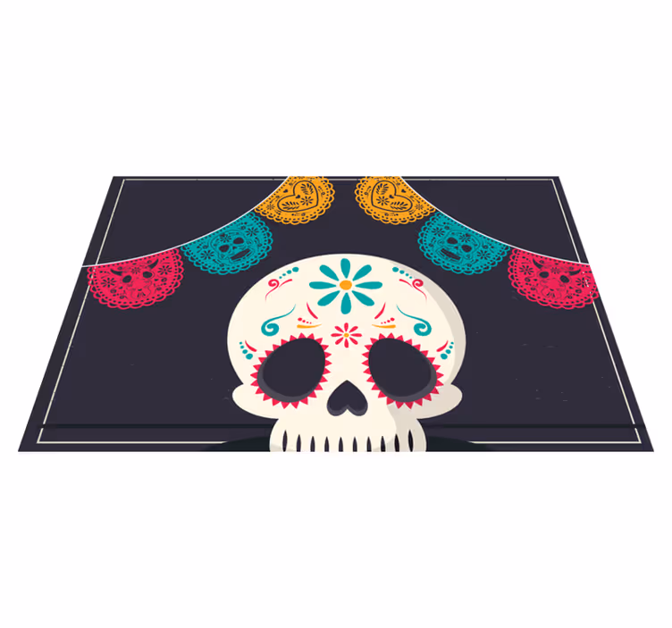 Színes koponya zászló tányéralátétek halloween - TenStickers
