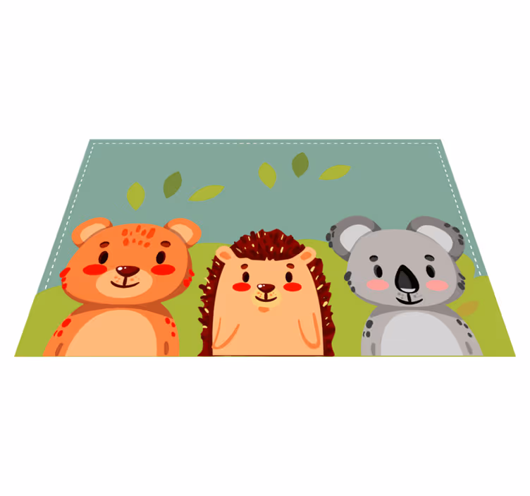 Aranyos Állatbarátok tányéralátétek gyermekeknek - TenStickers