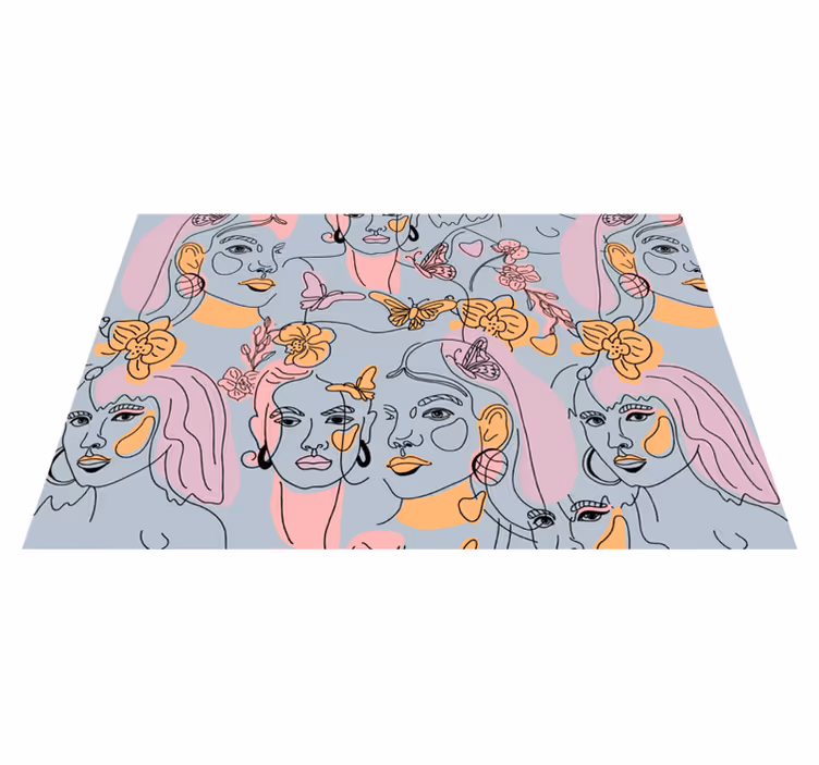 Nők absztrakt kollázs vinyl placemats - TenStickers