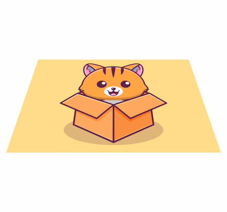 Boldog macska doboz - tányéralátétek gyermekeknek - TenStickers