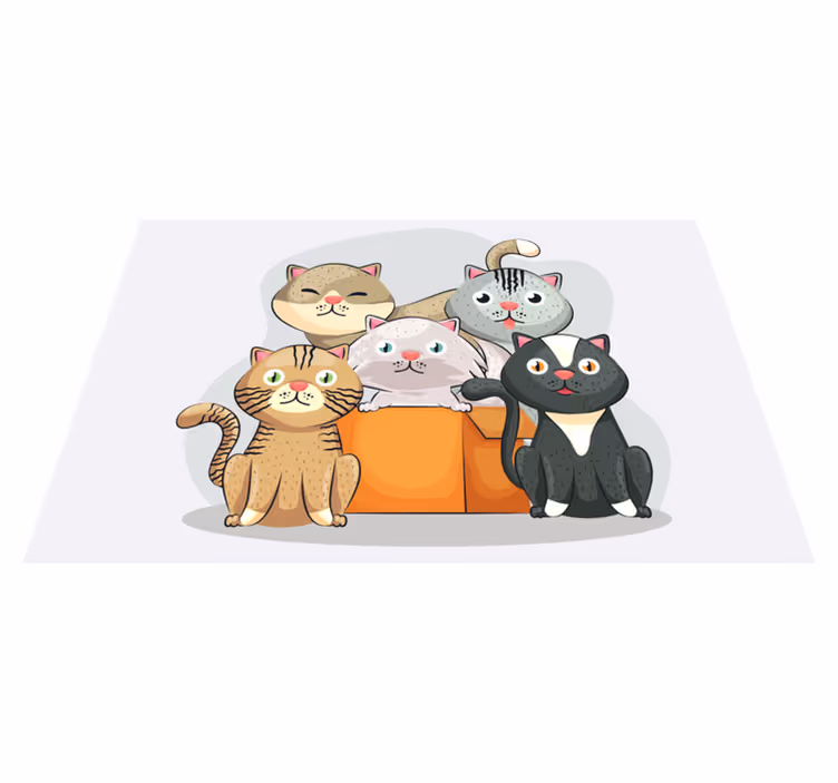 Cuki macska arcok tányéralátétek gyermekeknek - TenStickers