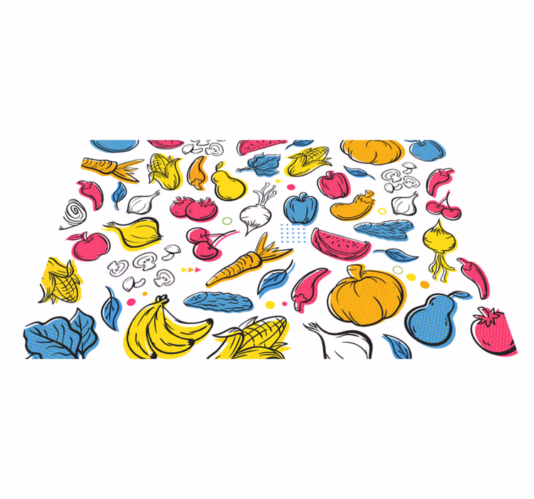 Színes zöldségmintás tányéralátétek eredeti - TenStickers