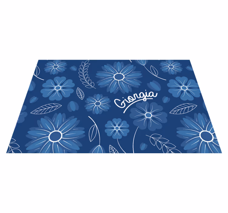 Kék virág elegáns design egyedi név alátét - TenStickers