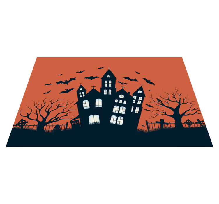 Csillagos kastély repülő denevérek halloween placemats - TenStickers